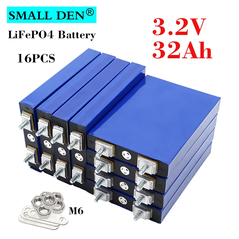 

16 шт., литий-железо-фосфатные аккумуляторы 3,2 В, 32 Ач