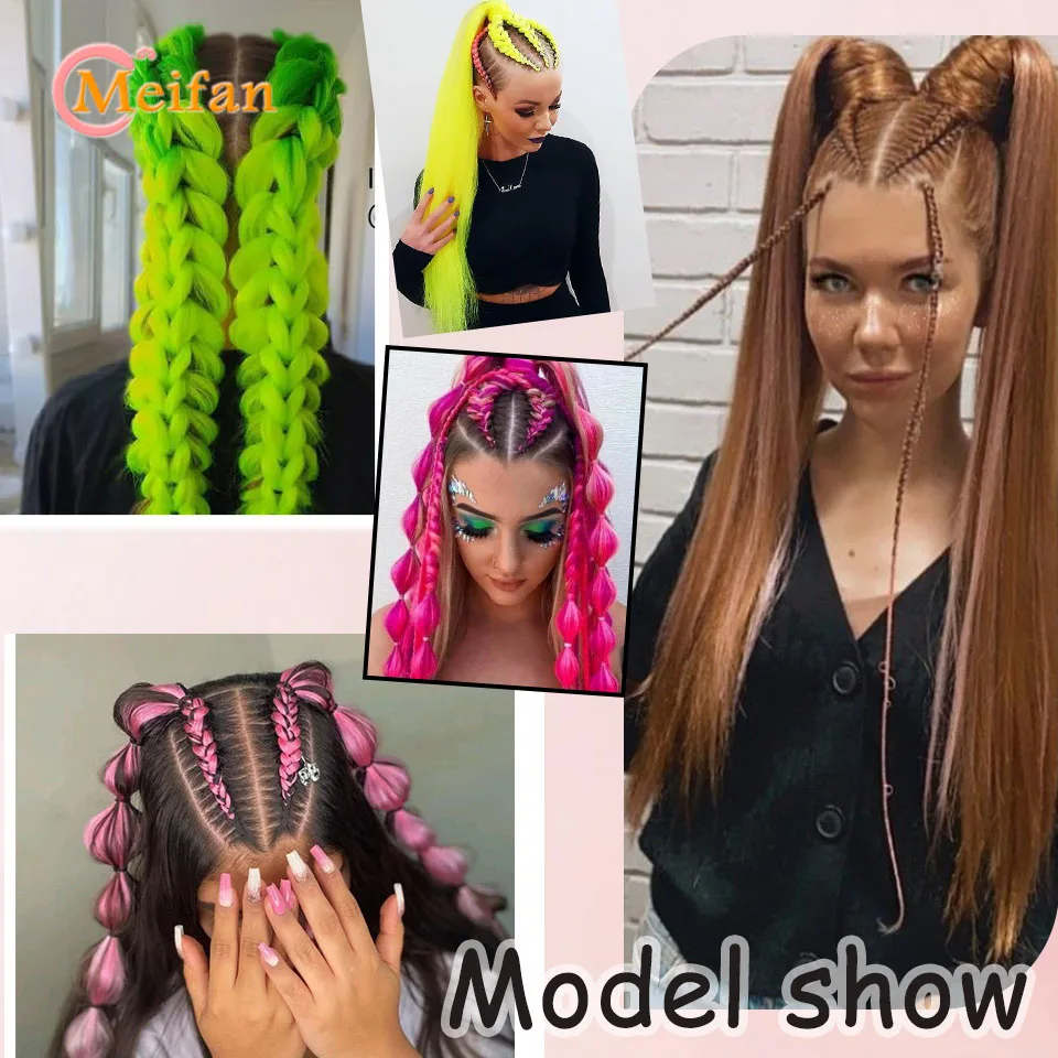 MEIFAN синтетический цветной Плетеный удлинитель конского хвоста желтые светлые