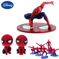 spiderman action figure q version pvc birthday cake decoration collectible model kawai toys children gift ornaments avenger doll