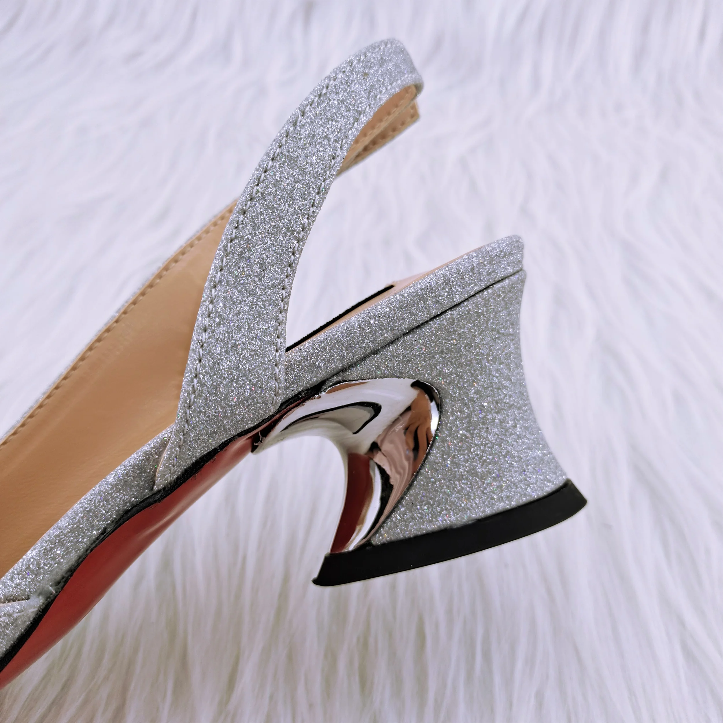 2022 New Fashion Bright Silver Glitter Fabric With Color Rhinestone Decoration Comfortable To Wear Party Ladies Shoes And Bag