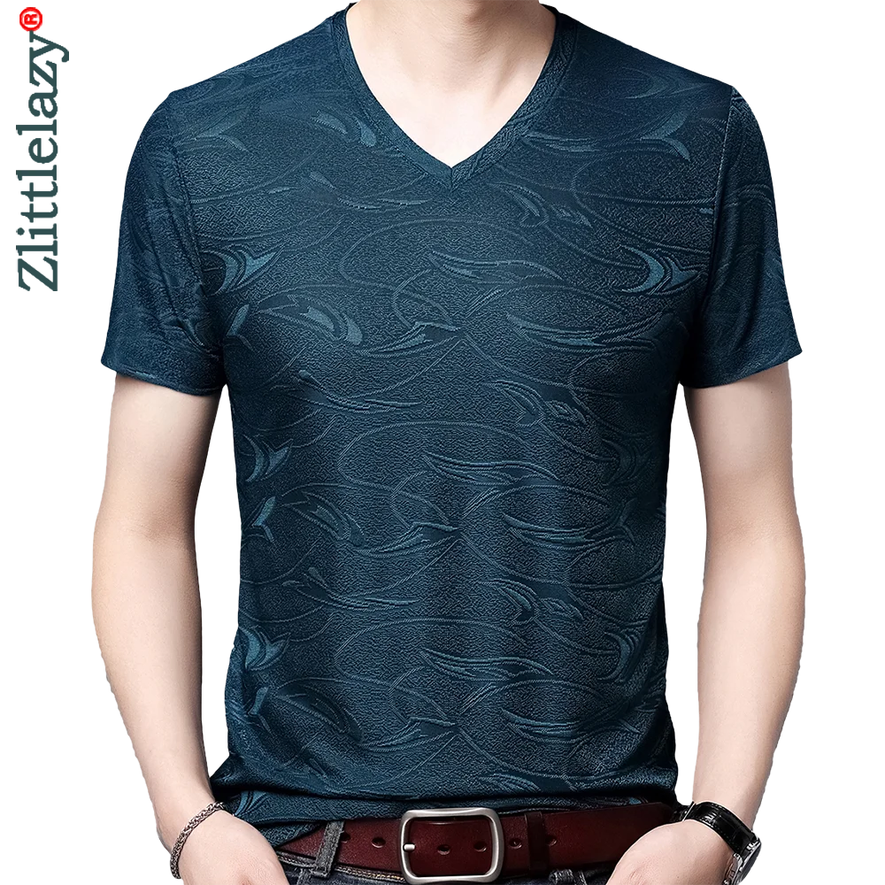 

2022 Новая повседневная футболка с коротким рукавом, Мужская футболка, летняя мужская одежда, футболка с v-образным вырезом, уличная мода, футб...