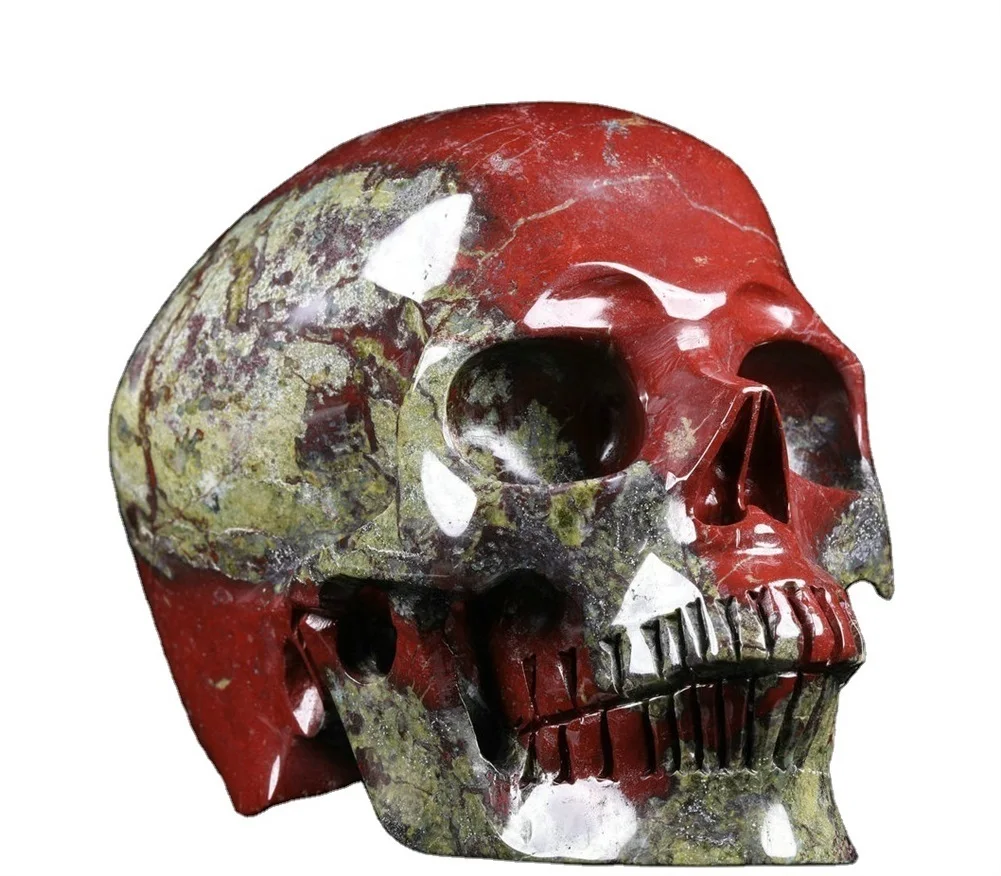 Красивый 5 0 дюймовый дракон камень черепа кристаллы скульптура Исцеляющие камни