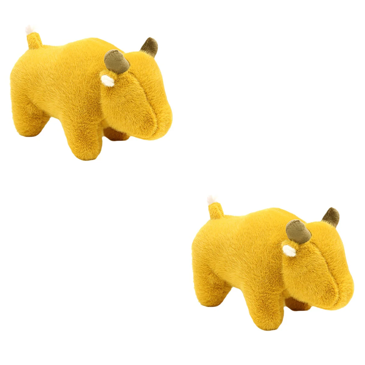

2 pcs Adorable Plush Zodiac Ox Doll Plaything Spring Festival Supplies