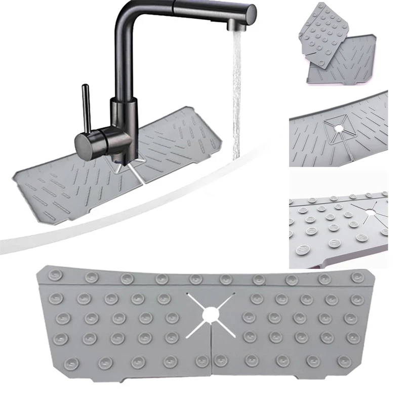 

Silicone Faucet Handle Drainer Pad, Bathroom Faucet Drainer Pad - Silicone Sink Faucet Pad For Kitchen Sink Splashback Pad