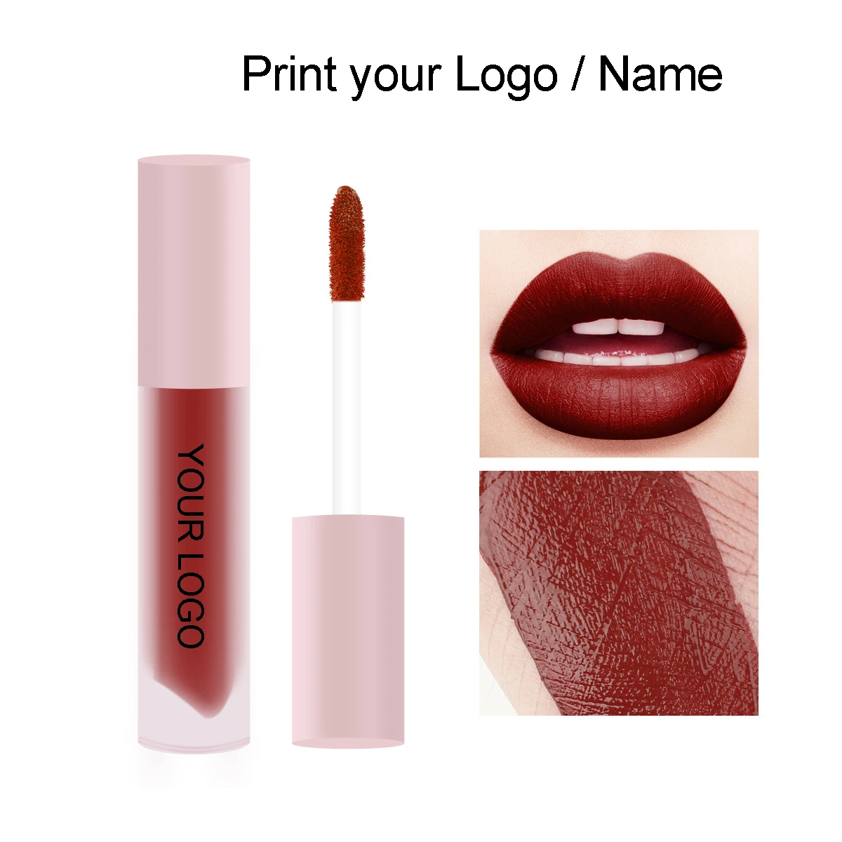 Водостойкая матовая нюдовая помада с логотипом на заказ набор для губ пигмент