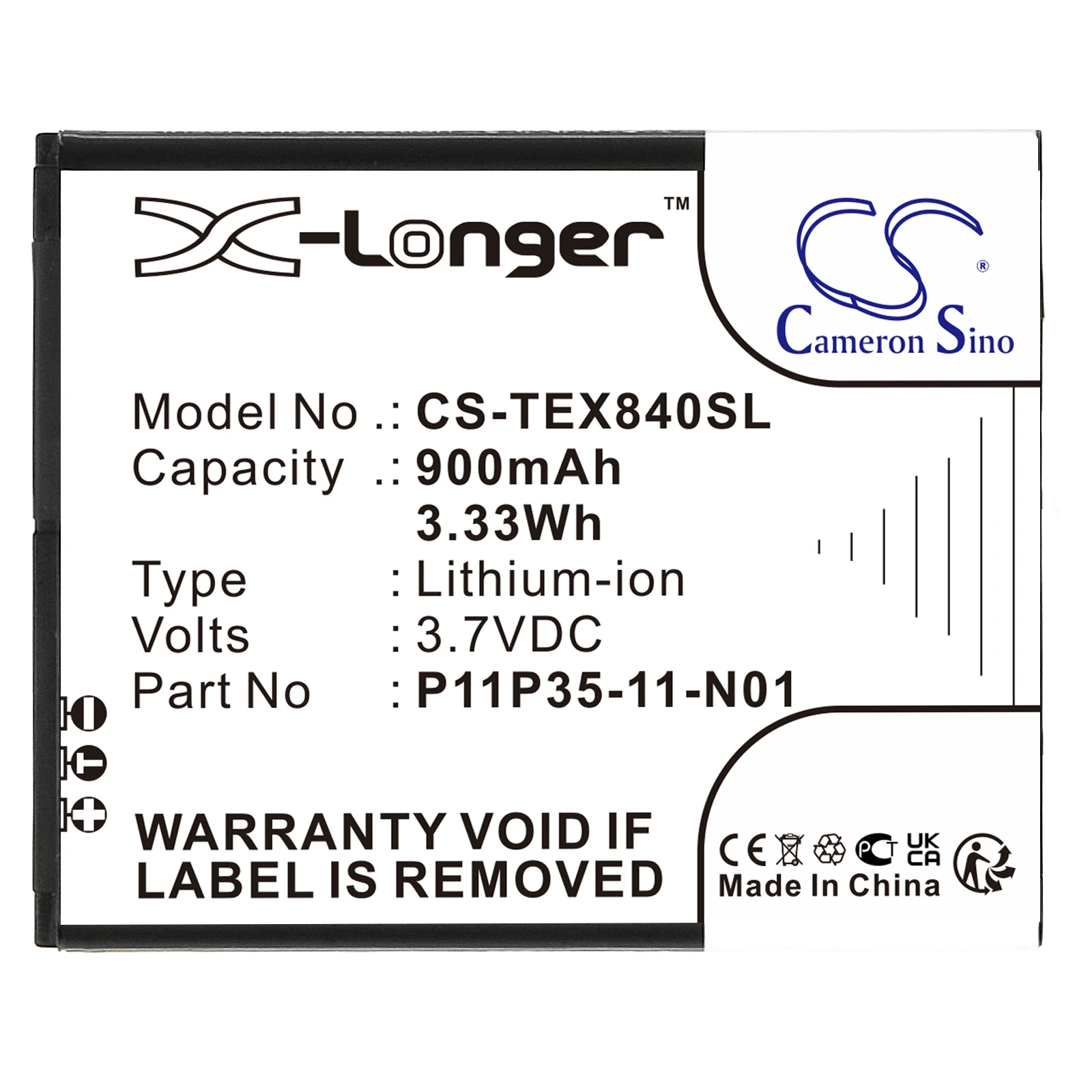 battery Cameron Sino Calculator 3.7V 900mAh for Texas Instruments TI-84 Plus CE SELECT TI-Nspire CX CAS