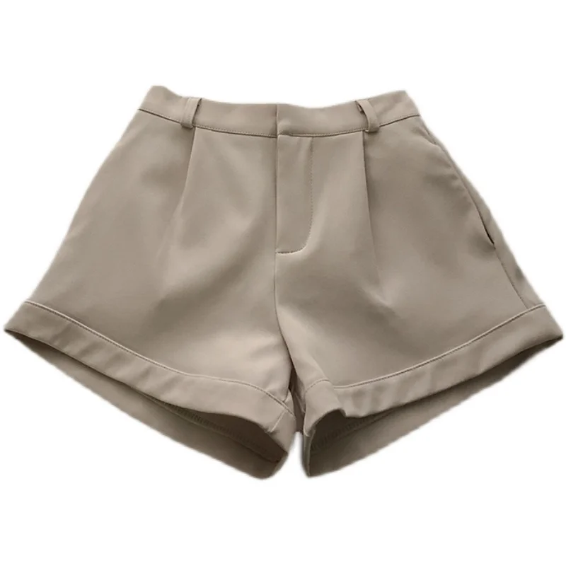 Women's Summer High Waist A Line Shorts Lady Casual Solid Color Short Pants Chic Basic Shorts