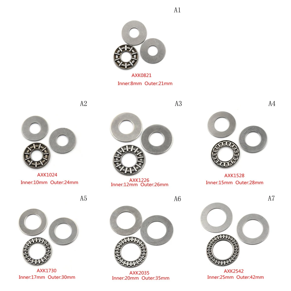 

1PC Hot Sale AXK0821 - AXK2542 Thrust Needle Roller Bearing With Two Washers Rodamientos de agujas de empuje