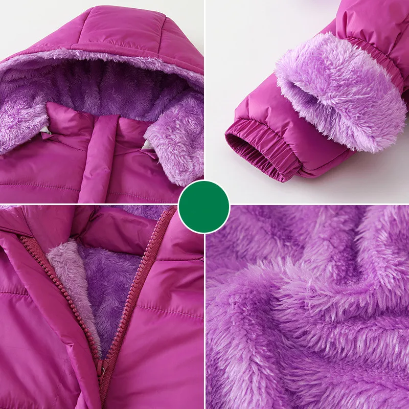 Осень-зима 2024 однотонное пальто с капюшоном для маленьких девочек женские теплые