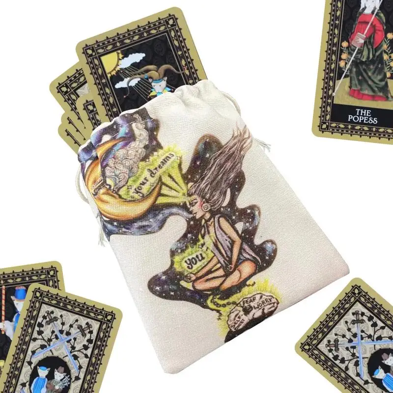 

Bag For Tarot Cards Tarot Deck Organizer Holder Bag Portable Gift Bags Composite Velvet Drawstring Bag Tarot Enthusiasts Gift