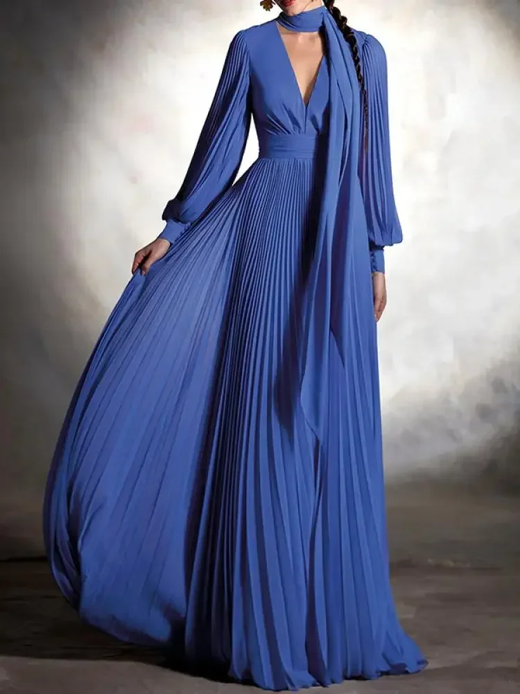 Женское элегантное вечернее платье Tinaa 2024 модное синее длинное свадебное с