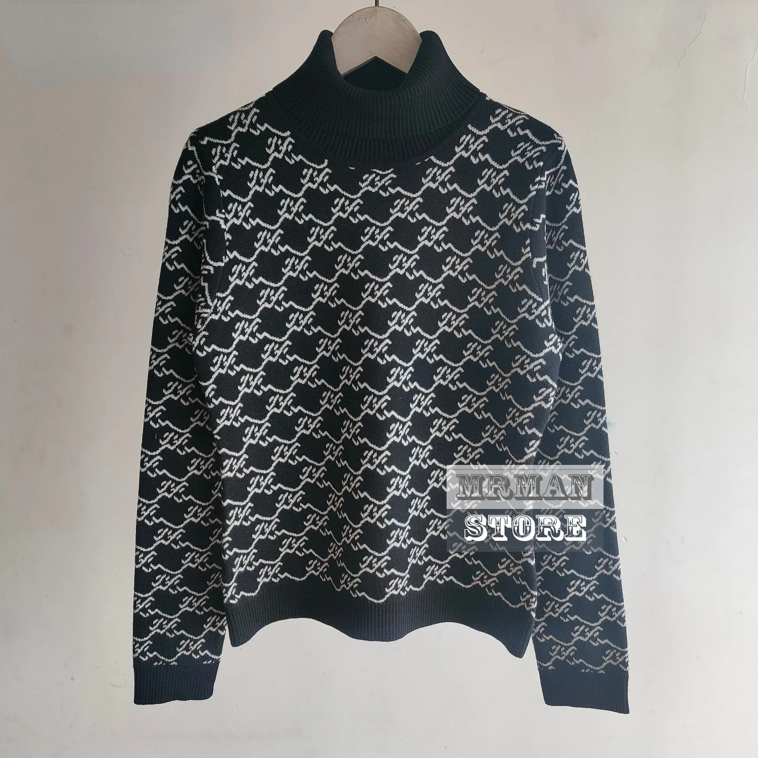 

luxury design 2022 spring women branded letter jacquard turtleneck Long Sleeve pullover Sweater Female High end woman sweaters