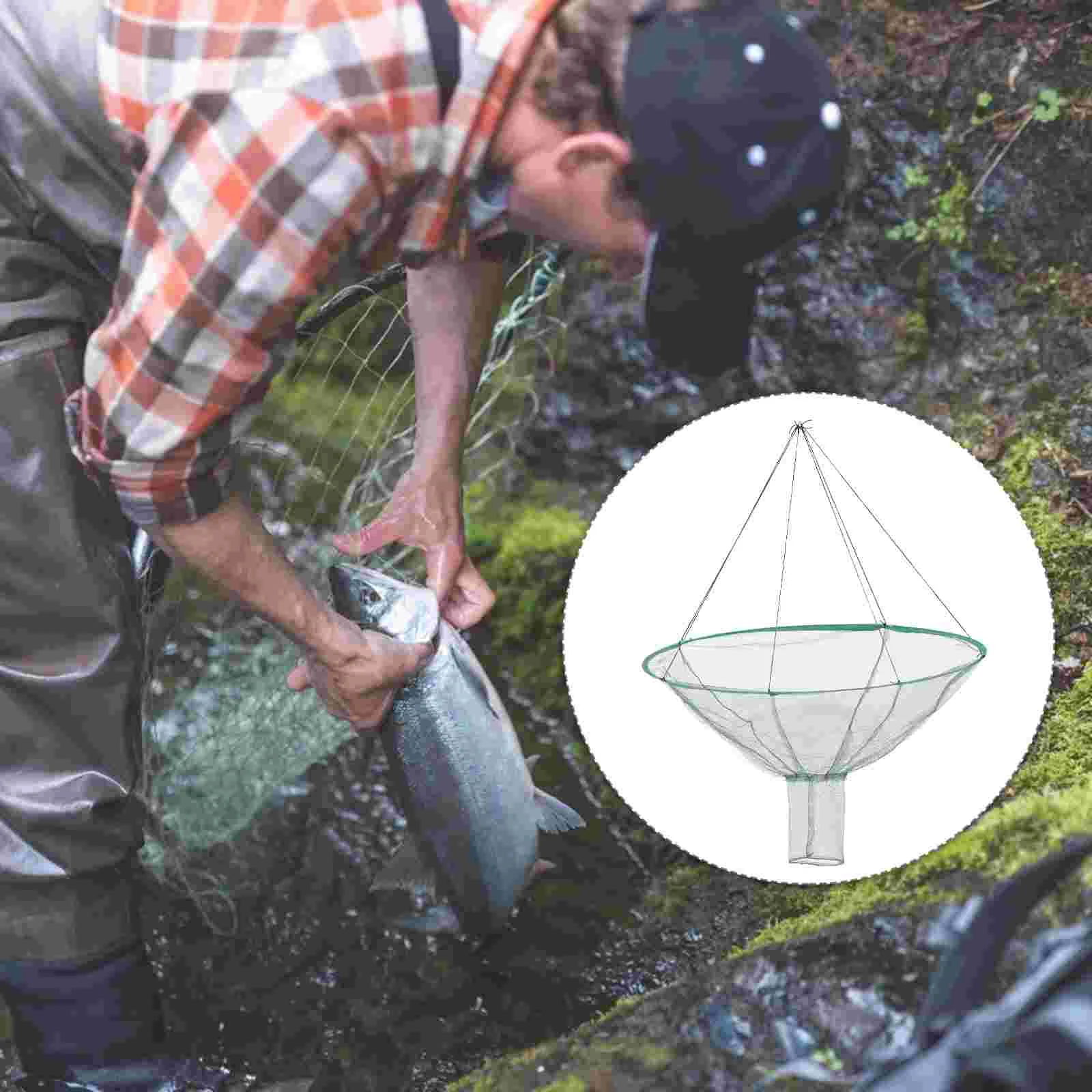 

Netbaittrap Crab Shrimp Floating Keep Landing Crawfish Foldable Bucket Cast Collapsiblelive Throw Lobster Basket Hand