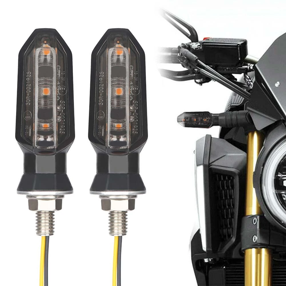 

2pcs Motorcycle LED Turn Signal Indicator Light Smoke Amber For Honda 12V Motorcycle Dirt Bike Turn Signals Indicators Lamp