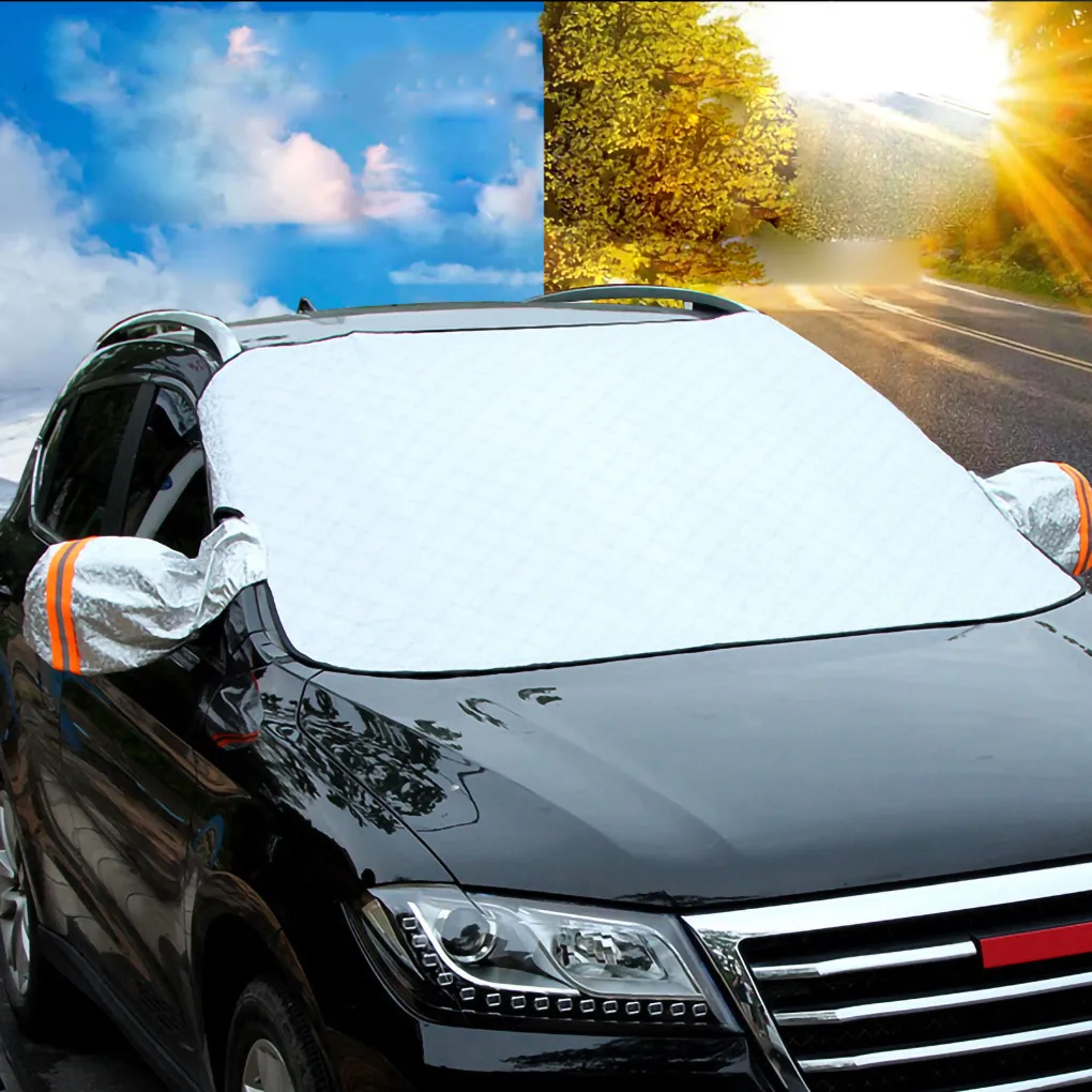 

Car Windshield Snow Cover Windproof Anti-frost Front Windscreen Guard with Reflective Strip