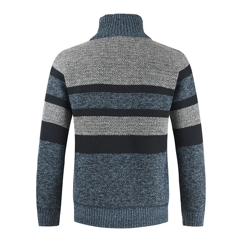 Warm Cashmere Wool Half Zipper Cardigan Man Casual Knitwear Sweater Coat Autumn Winter Sweaters Male 2021 Brand Mens Sweaters