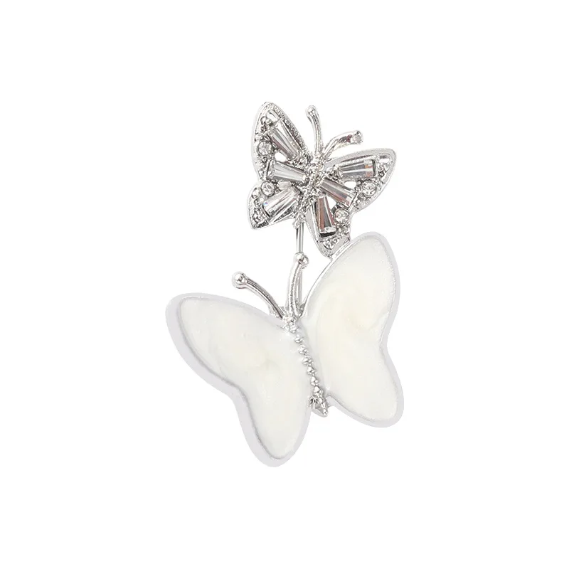 

Pure White Butterfly Enamel Pin Women Lady Brooch Clothes Corsage Lapel Badge Denim Shirt Canvas Bag Fashion Jewelry Accessories
