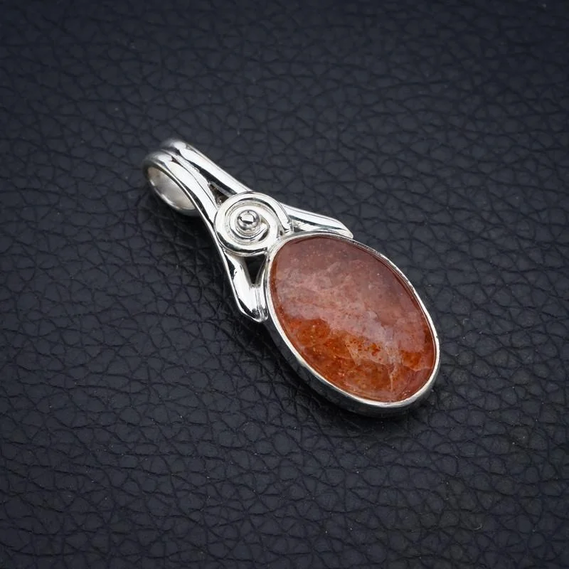 

StarGems Sunstone Handmade 925 Sterling Silver Pendant 1.5" F4181