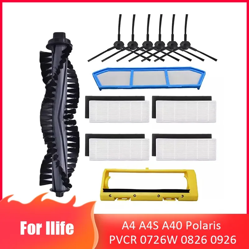 

For Ilife A4 A4s A40 Polaris Pvcr 0726w 0826 0926 Main Side Brush Hepa Filter Replacement Part Spirit Robot Vacuum Accessories