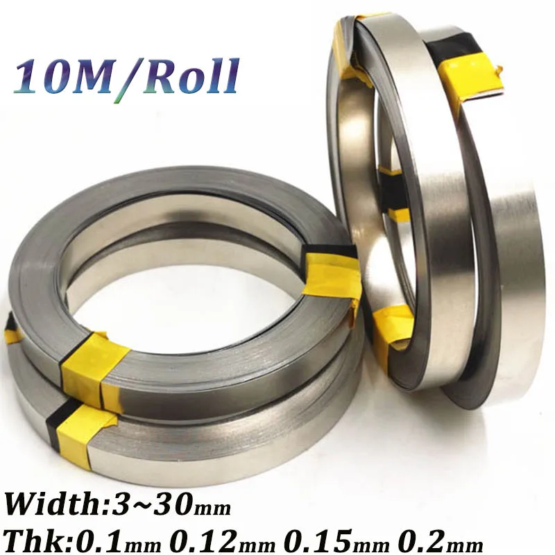 

10M/Roll 18650 Li-ion Battery Nickel Strip Plate Plated Steel Belt Sheet Connector Thickness 0.1mm 0.15mm 0.2mm Width 3mm~20mm