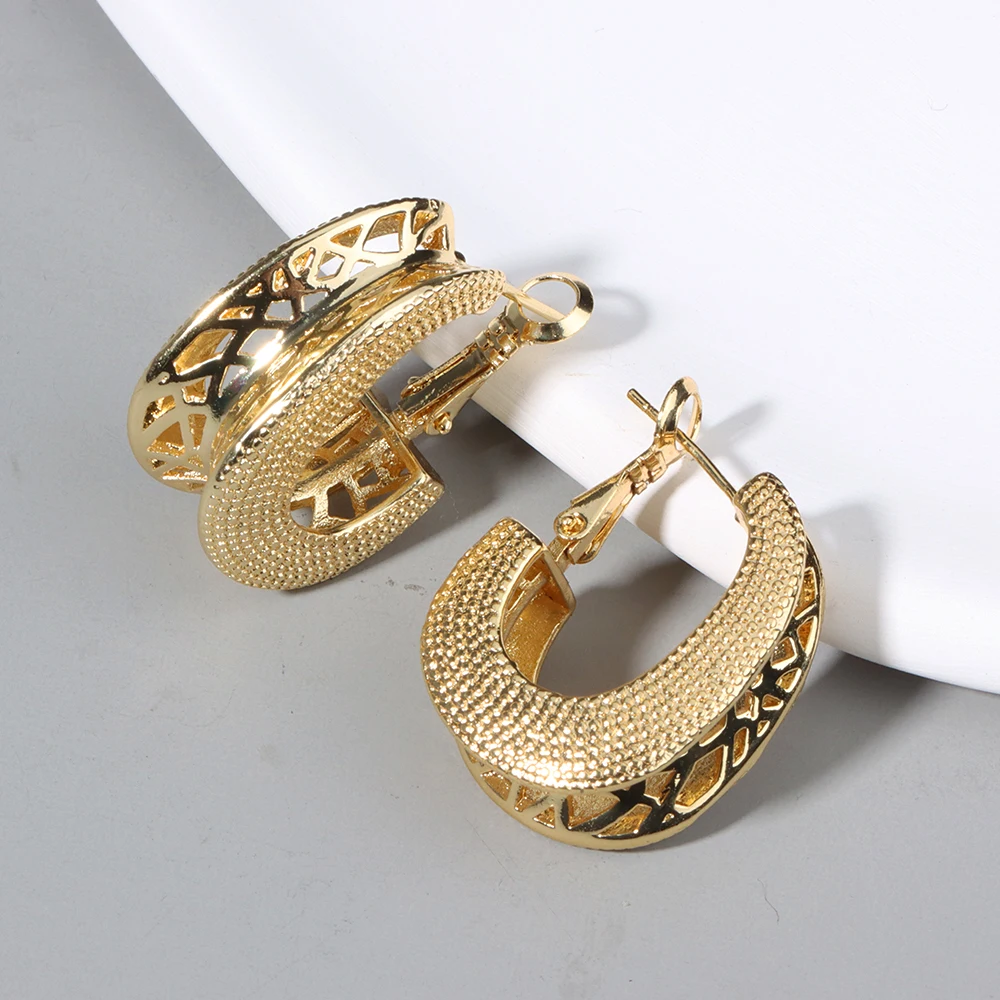 

New Fashion Earrings for Women Dangle Drop Earrings 2022 Trend Geometric Metal African Nigeria Jewelry