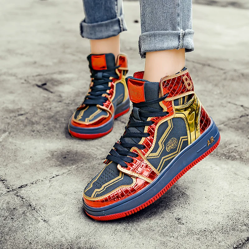 2022 Superstar Fashion High top Men's Shoes Couple Red Sneakers Mirror Luxury Designer Skateboard Shoes Men Vulcanized Sneakers