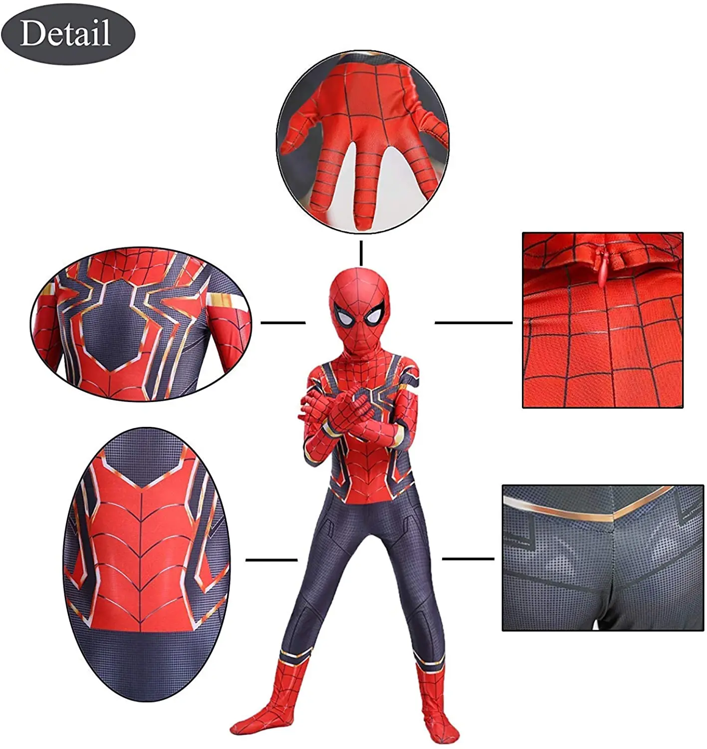 Детский костюм на Хэллоуин совместимый с супергероями Человека-паука костюмы