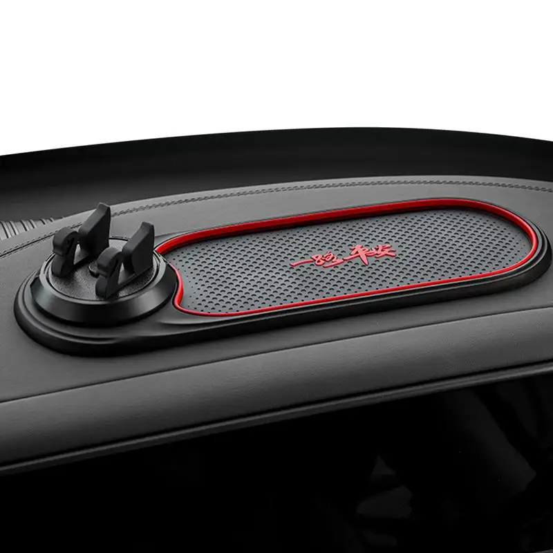 

Versatile Car Dashboard Phone Holder And Organizer Non-Slip Auto Phone Pad With Built-in Parking Number Compartment with Hiding