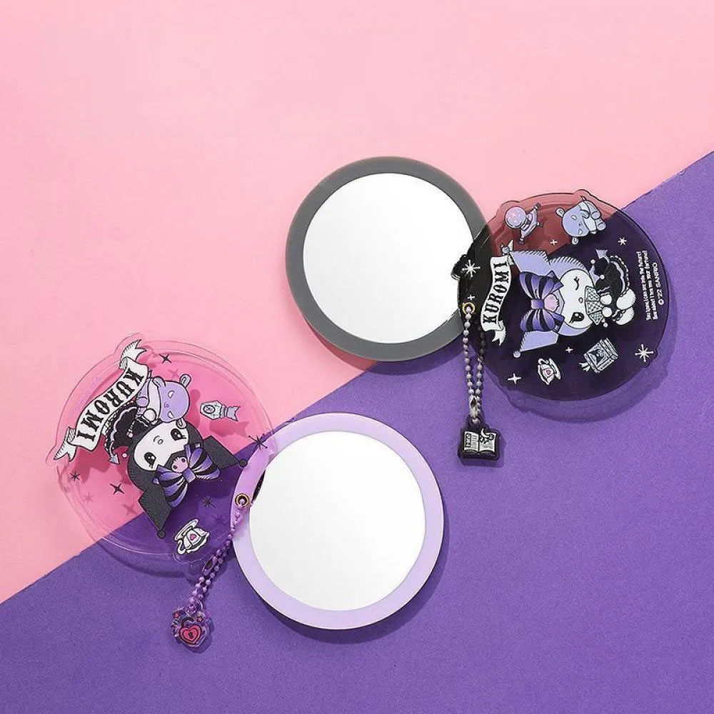 

Japanese Anime Sanrio My Melody Kuromi Acrylic Rotating Student Mirror Portable Touch Up Mirror Cute Pendant Holiday Gift