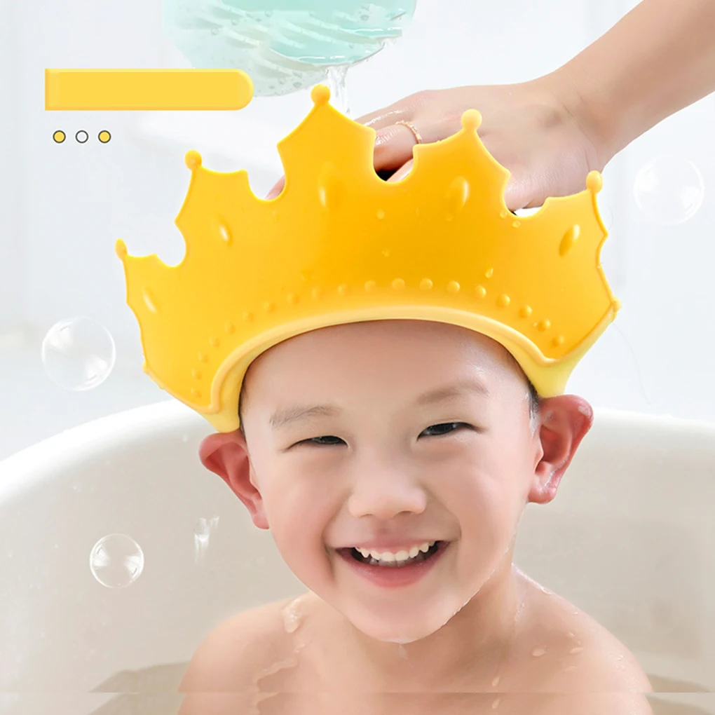 

Baby Safe Shampoo Bath Bathing Shower Hat Children Kids Wash Hair Shield Adjustable Crown Shape Shampoo Cap Wash Hair Shield Hat