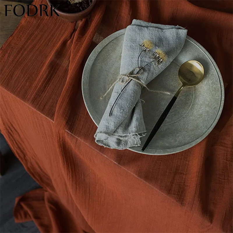 Скатерть для украшения стола льняная в стиле кантри свадебное украшение