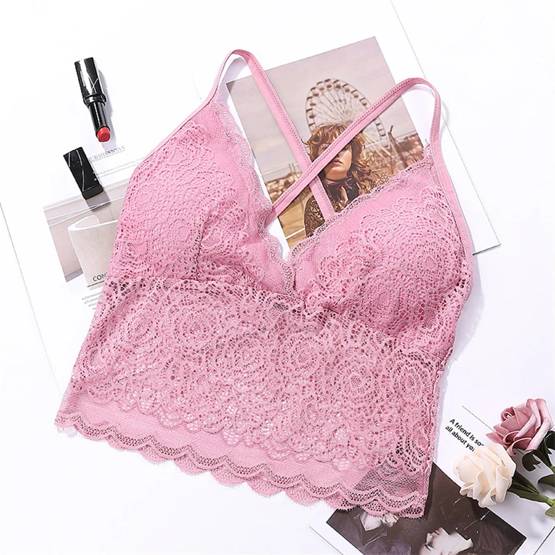 

Сексуальный кружевной бюстгальтер без косточек, топы-бандо, летний женский кружевной бюстгальтер, майки, укороченные топы, нижнее белье для...