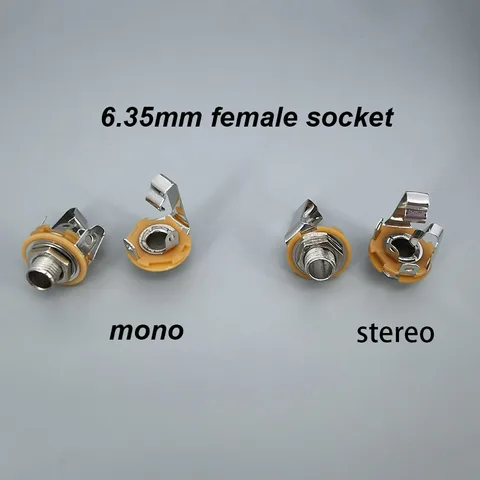 Металлические разъемы 6,35 мм, 5 шт.