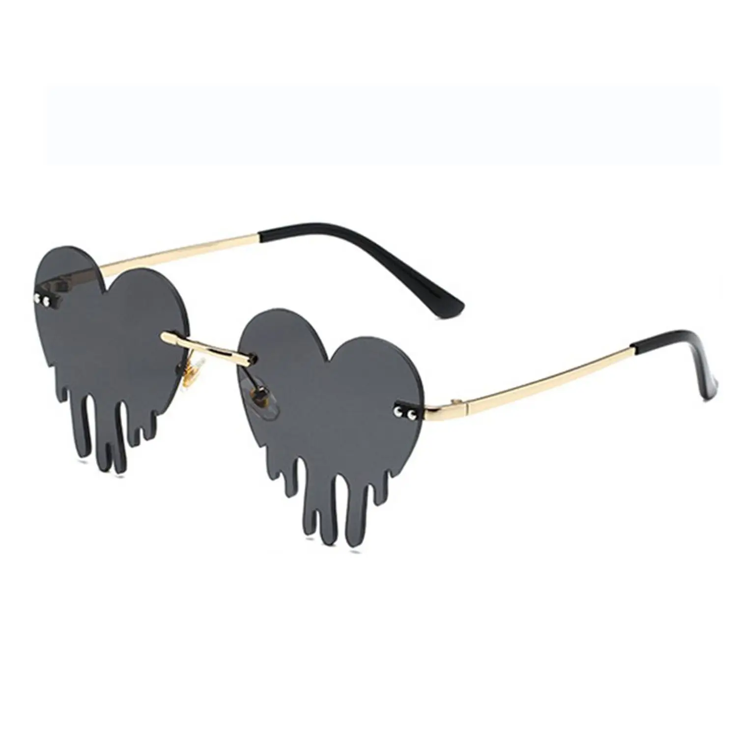 

Unique Big Heart Sun Glasses Fashion Butterfly Rimless Sunglasses Women Creative Luxury 2022 Trend Cloud Colorful Ocean