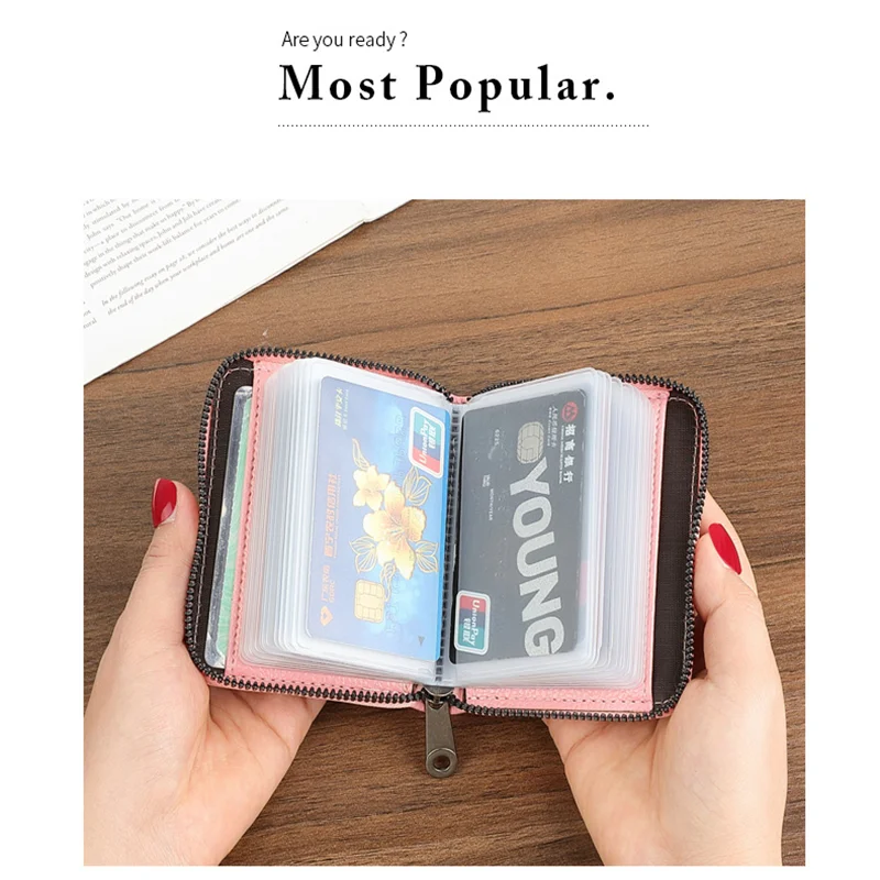 New Zipper Card Bag Ladies ID Package Multifunctional Small Wallet Women's Coin Purse Driver's License Card Holder ID Cover