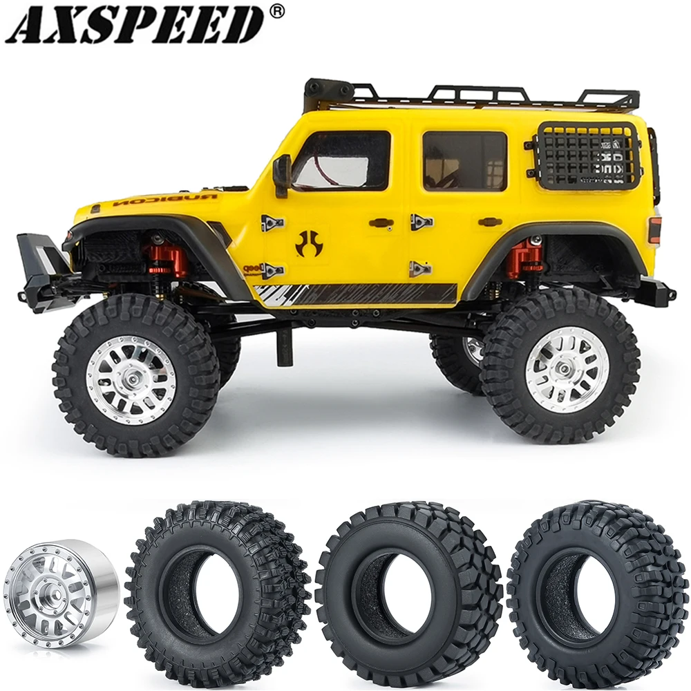 

AXSPEED 4 шт. 1,0 "комплект колесных шин Beadlock для Axial SCX24 90081 AXI00001 AXI00002 AXI00005 AXI00006 1/24 RC гусеничные автомобильные запчасти