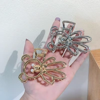 2022 new teddy bear shaped metal hair clip hair accessories crab claw hairpins fashion elegant hairwear jewelry for women girls