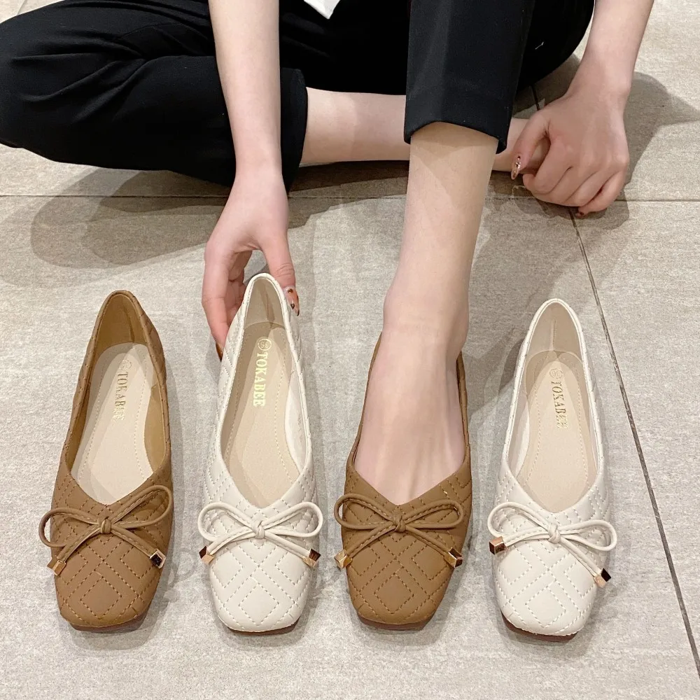 NEW Fashion Brand Women's Ballet Flat Shoes 2022 Spring Summer Bowtie Soft Office Ladies Work Driving Shoes Casual Loafers