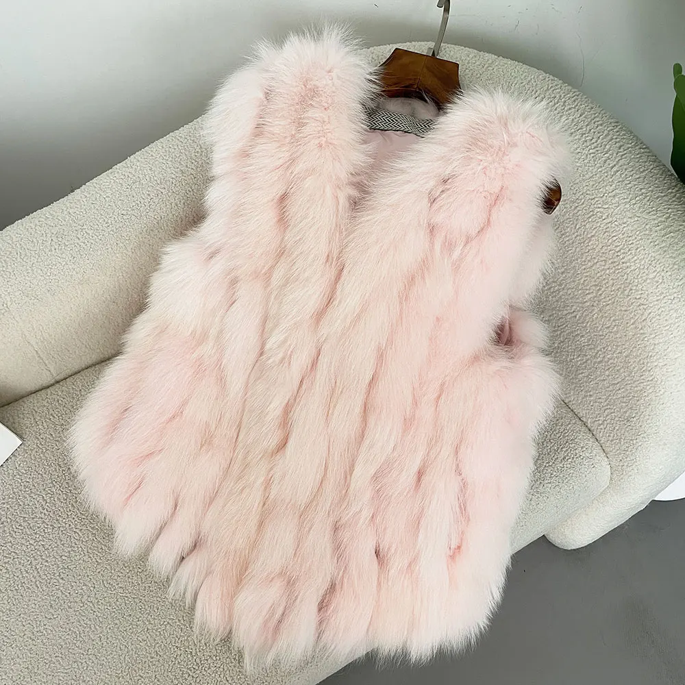 Женский Утолщенный Жилет Из Лисьего Меха