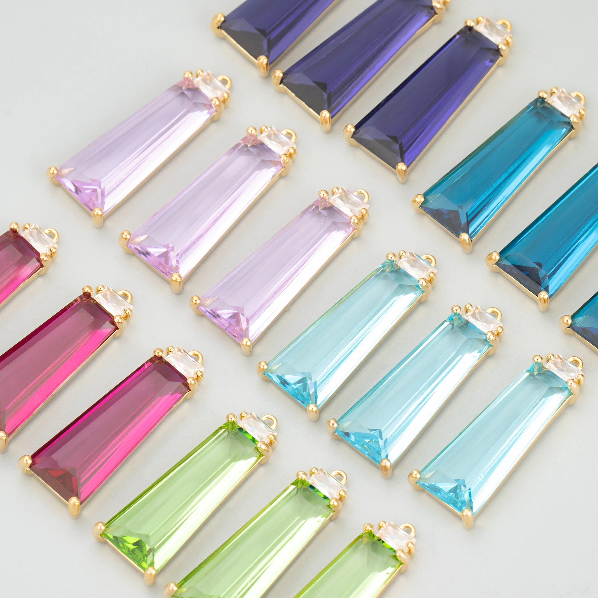 4 шт./партия подвески для ювелирных изделий из меди и стекла