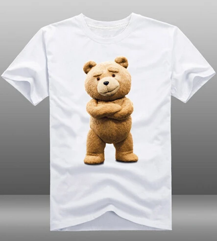 

New Mens Casual Cute Movie Ted 2 T-shirts 100% Cotton Short Sleeve O-Neck White Tees Shirts Tops Clothing