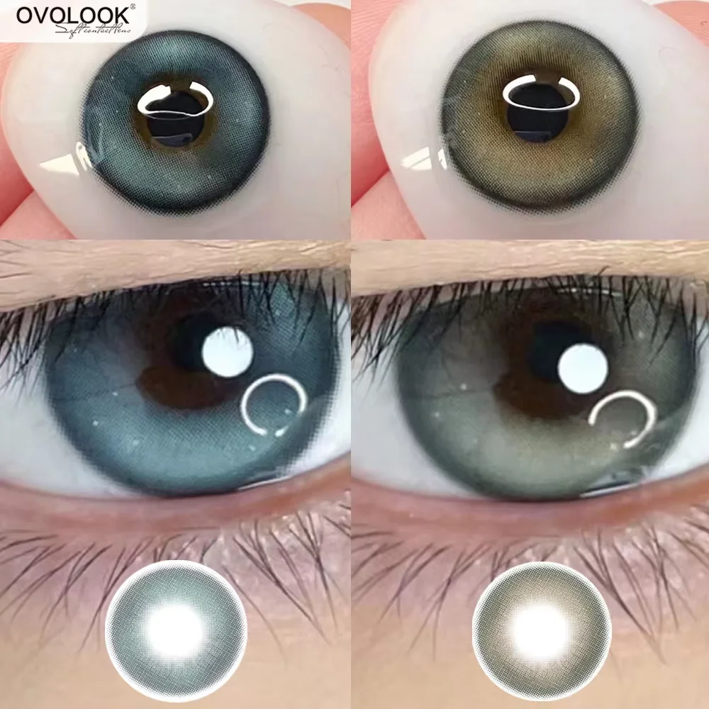 OVOLOOK-1 пара/2 шт. линзы-сюрпризы цветные контактные линзы для близорукости синие по