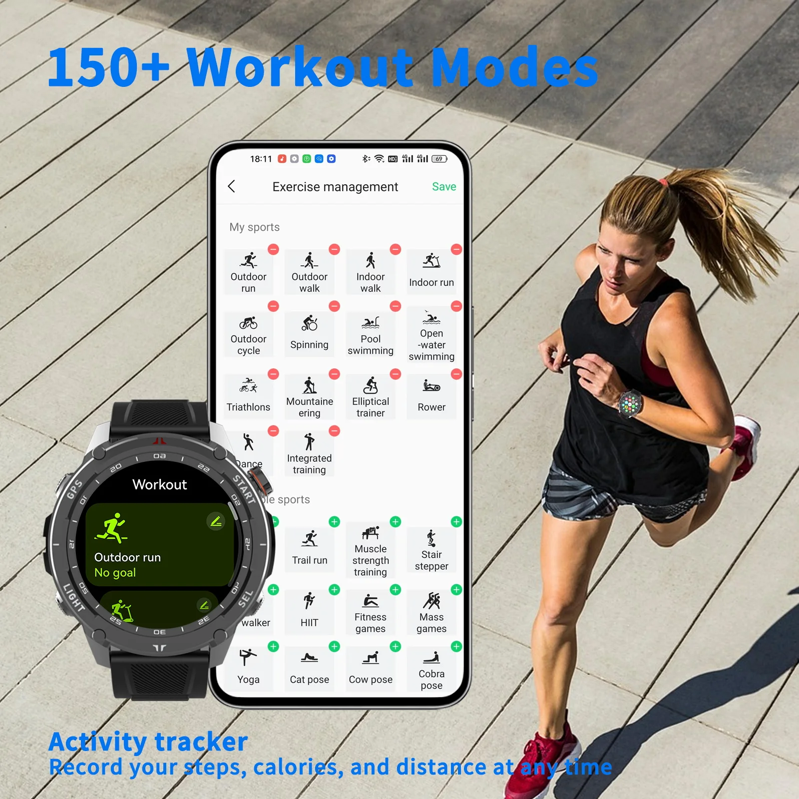Фото Смарт-часы CHLEAF W10 для спорта с мониторингом здоровья, GPS, BDS, ГЛОНАСС, тройным спутниковым позиционированием, AMOLED-экраном с полным сенсорным управлением и возможностью настройки. №1