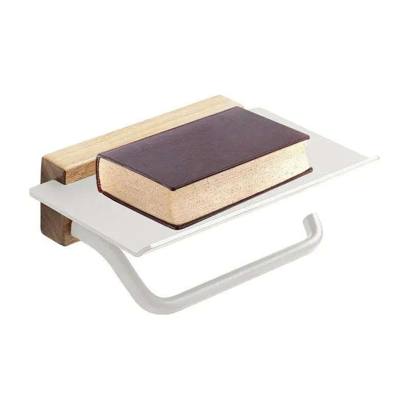 

Wall Toilet Paper Holder Wall Mount Bathroom Paper Holder With Phone Shelf Paper Storage Holder For Washroom Multifunctional