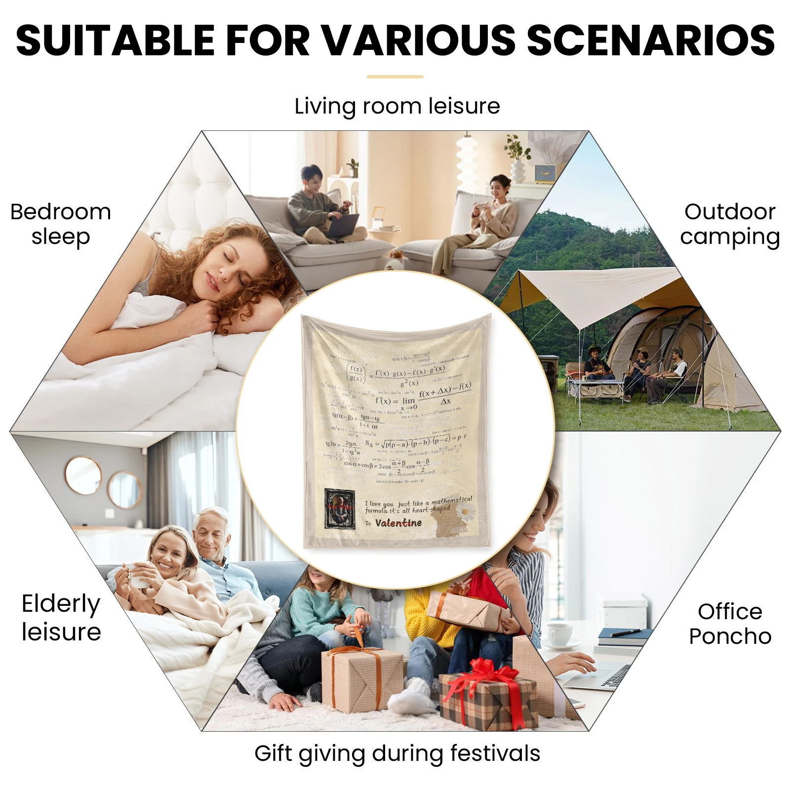 Кашемировое одеяло Love Math Formula