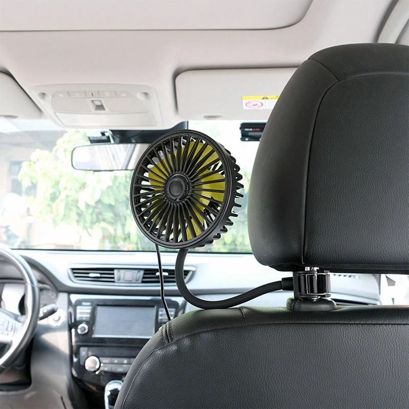 

360-Degree Free Adjustable Car Fan Universal USB Car Cooling Fan Dashboard/Back Seat 3-Speed Auto Fan Car Accessories For Summer