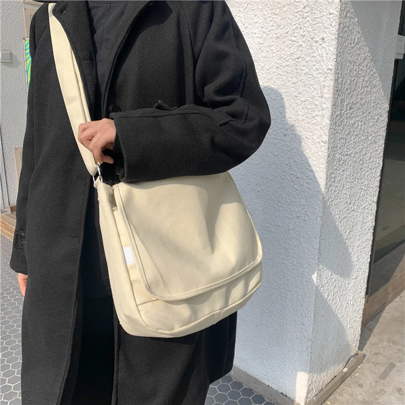 

Large Canvas Women's Crossbody Bag Female Casual Handbag Big Cotton Cloth Korean Girl Students Shoulder Satchel Bag for School