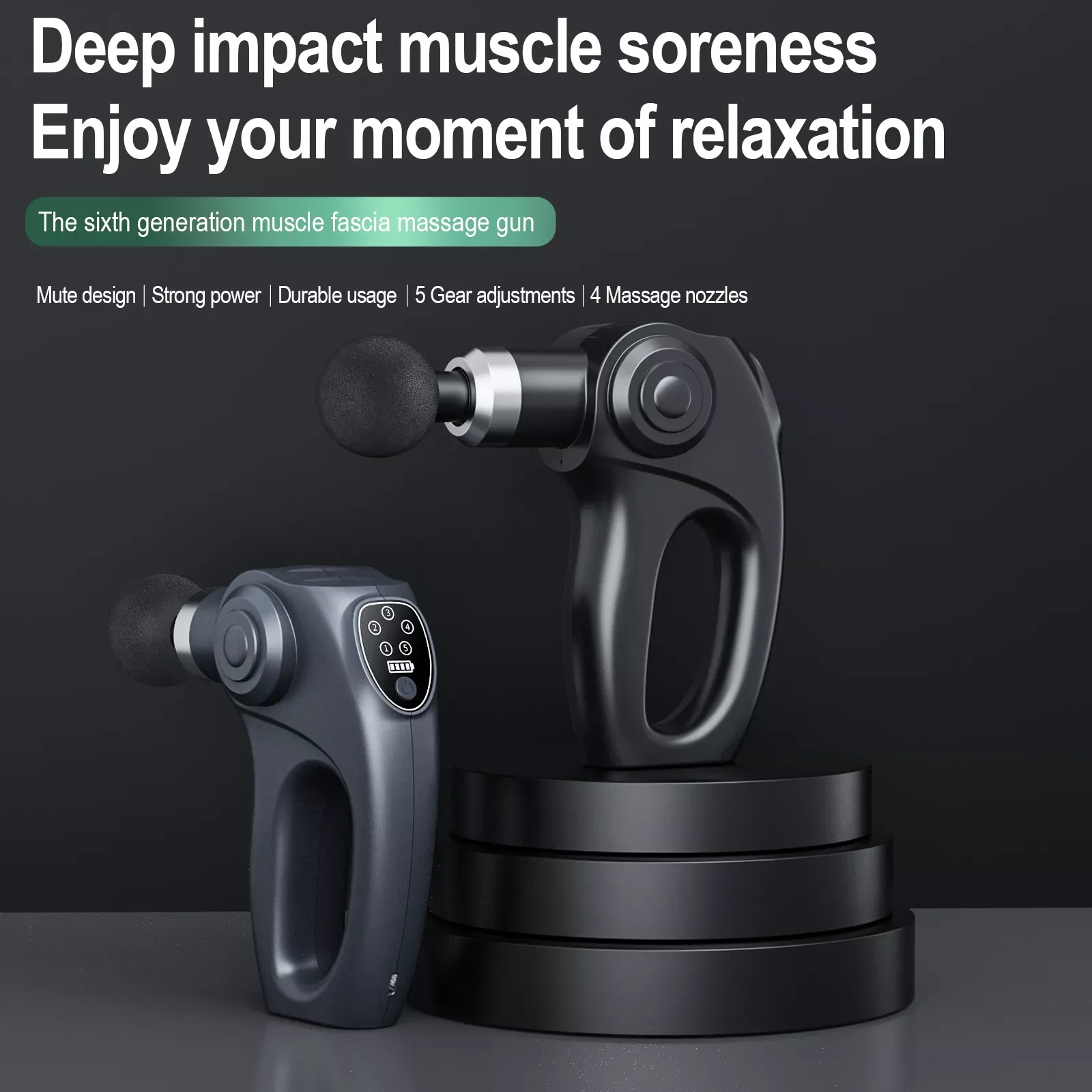 

NEW2023 Massage Gun Level 5 Fascia Gun Whole Body Deep Tissue Neck Back Leg Muscle Exercise Massager Relaxation Pain Relief Exe
