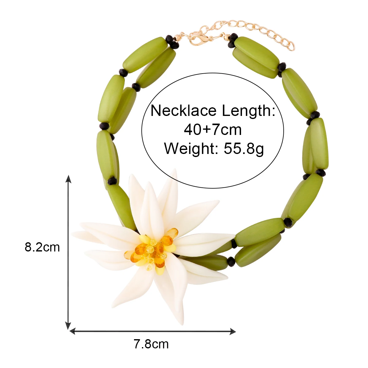 2024 ZAA акриловое ожерелье с подвеской из бисера и смолы для женщин винтажные