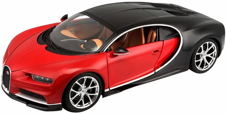 

Красная модель автомобиля Burago Bugatti Chiron 1:18